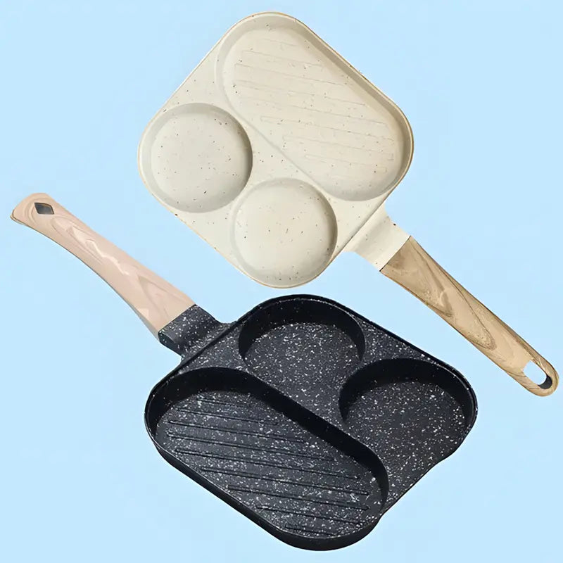 PROMO 2X1: Sartén de 3 espacios ¡Cocina todo a la vez y ahorra tiempo! 🍳