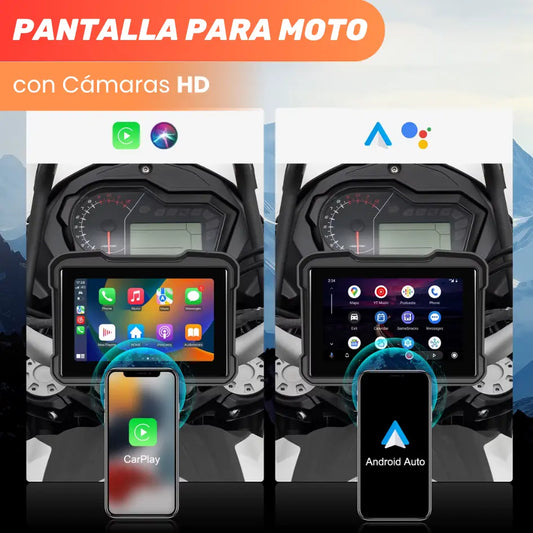 Pantalla Digital Premium para Moto – CarPlay, BT Dual y Cámaras HD