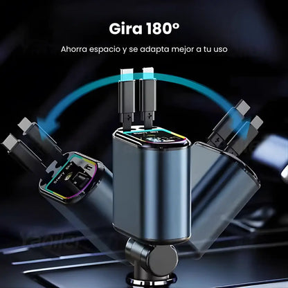 Cargador de Coche Retráctil 120W con Proyección de Cielo Estrellado (4 en 1)