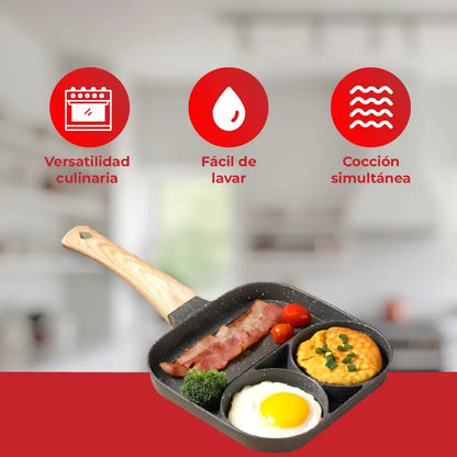 🔥 PROMO 2X1 - Sartén 3 Espacios – Cocina más rápido, con más orden y con más estilo