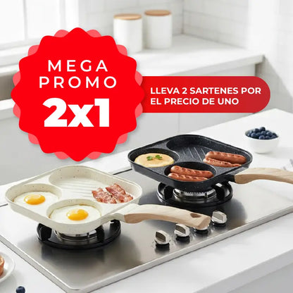 🔥 PROMO 2X1 - Sartén 3 Espacios – Cocina más rápido, con más orden y con más estilo
