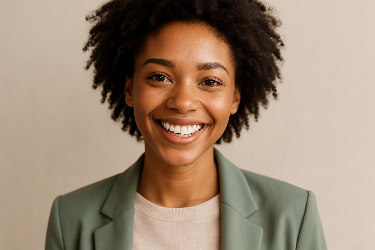 mujer joven sonriente